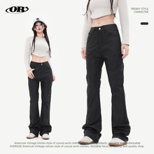 OREETA丨纯色vibe风西裤修身显瘦美式休闲裤男潮牌复古直筒休闲裤