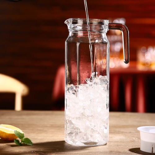 Heat-resistant glass cold kettle cold kettle large capacity duckbill kettle teapot bar restaurant juice striped kettle tie kettle