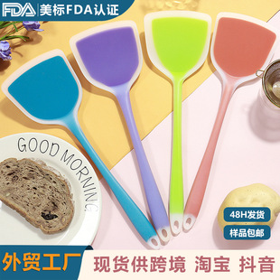 Silicone spatula non-stick silicone spatula long handle semi-permeable silicone spatula food grade high temperature resistant household silicone spatula wholesale