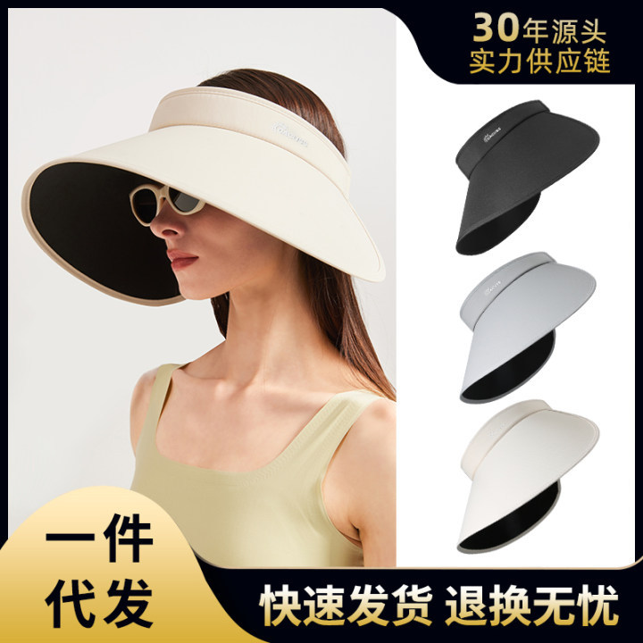 Double-sided Ice Silk Sun Visor Wide Brim Rollable Summer Hat_voghion.com
