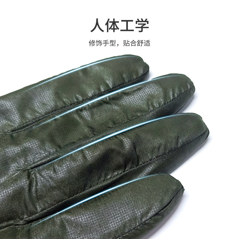 秋冬加绒保暖羽绒布手套女可爱蝴蝶结防泼水手套户外现货服饰手套