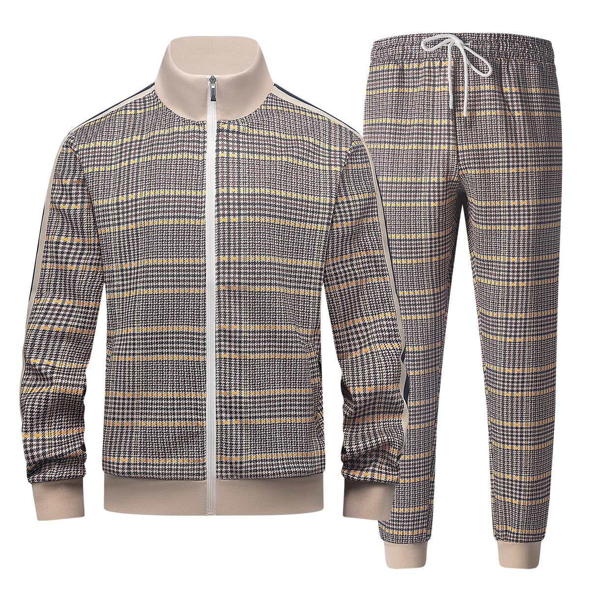 2023 Otoño e Invierno transfronterizo nuevo traje de chaqueta con cremallera para hombre Amazon pantalones de manga larga collar de dos piezas conjunto