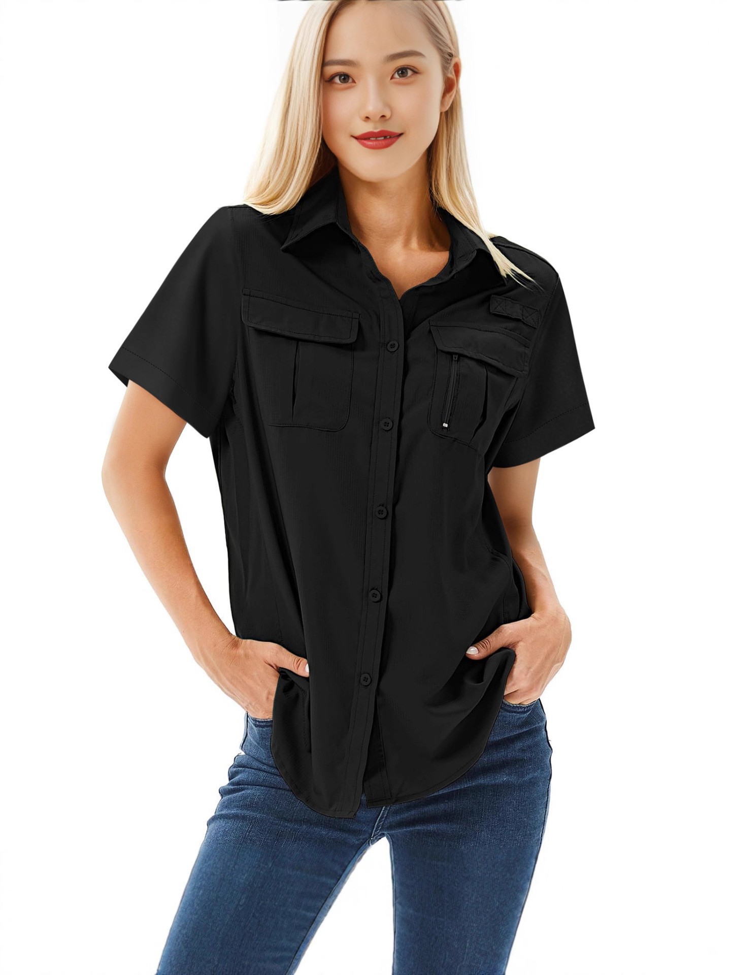 Quick dry elastic breathable travel thin shirt