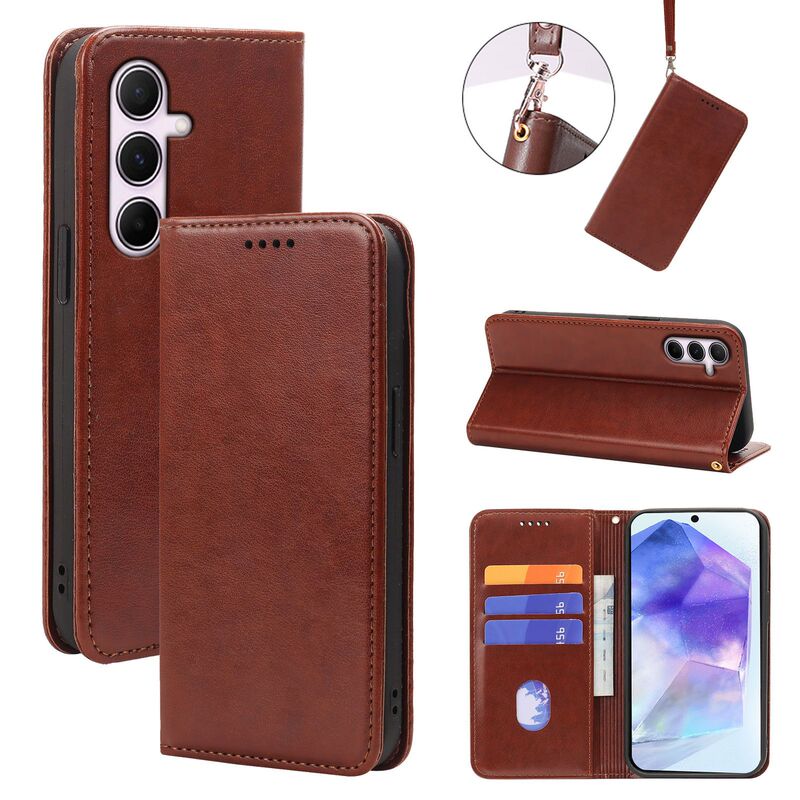 Suitable for Samsung A36 Mobile Phone Leather Case Galaxy A16 Flip A26 Bracket A15 Wallet Strong Magnetic Mobile Phone Protective Case Suitable for Samsung A36 Mobile Phone Leather Case Galaxy A16 Flip A26 Bracket A15 Wallet Strong Magnetic Mobile Phone Protective Case