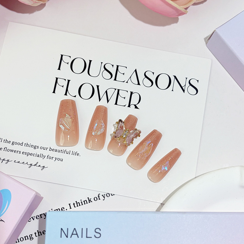 Purely Handmade Wearable Nails, High-End Christmas Cat-Eye Nail Art, Elegant Nail Stickers, Removable, Ins-Style, Cross-Border