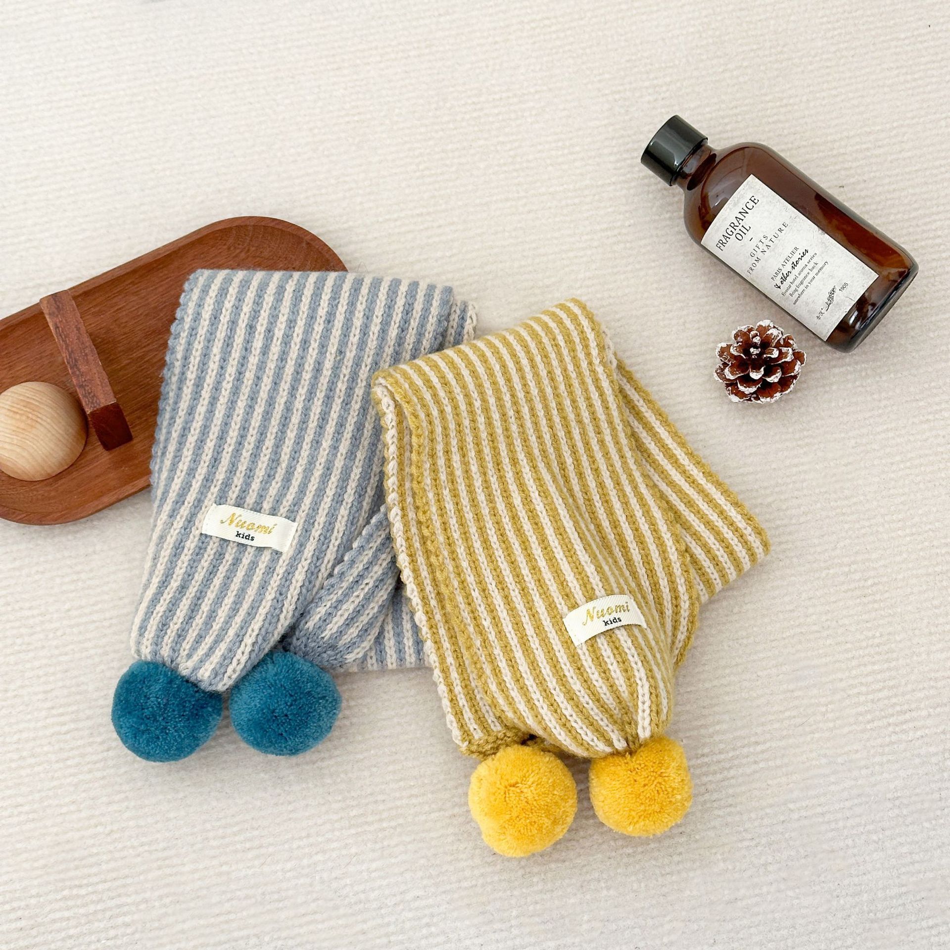 Niños otoño invierno bufandas de punto coreanas para bebés masculinos y femeninos, invierno a prueba de viento, calentamiento, cuello de pelota, moda