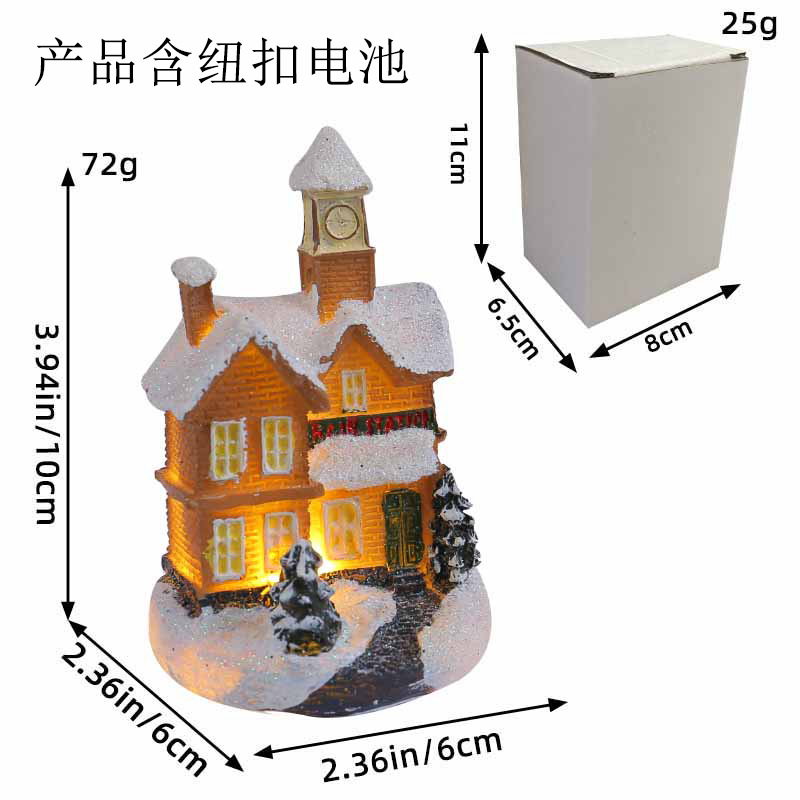 Jingchen nuevas decoraciones de Navidad 2023 transfronteriza resina casa color luminoso escritorio decoración al por mayor