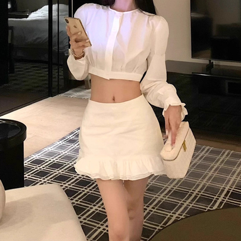 御姐轻熟绝美小裙子套装女初秋季清纯白月光穿搭高级感贵气两件套|undefined