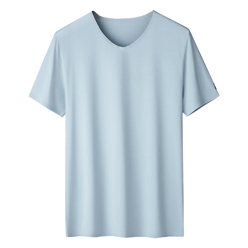 Camisetas de manga corta para hombre de algodón de 60 unidades para primavera y verano, capa base sin costuras, camiseta base de algodón puro, se pueden usar al aire libre, marca de moda.