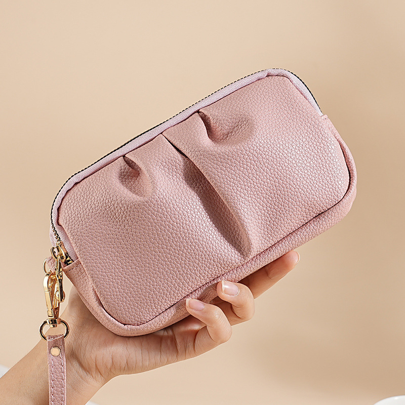 Nuevo mini bolso de mano de cuero PU para mujeres bolso de cuello de madre de doble capa de gran capacidad temperamento bolso de mujer bolso de teléfono móvil
