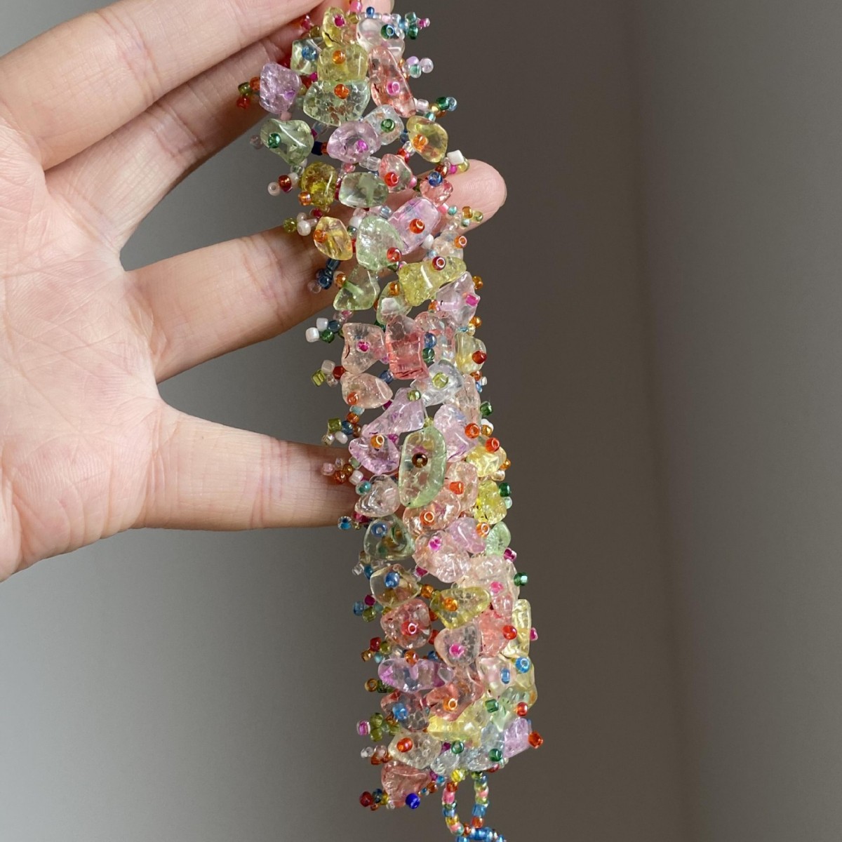 Niche Design Colorful Stone Beaded Bracelet for Women Dopamine Holiday Style Tassel Bracelet Personalized Fashion Jewelry