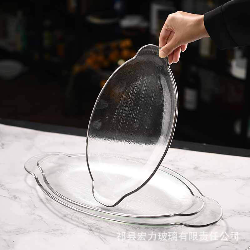 Glass baking dish steamed fish plate tableware Date dessert dessert…
