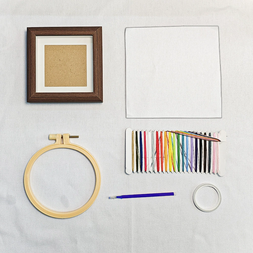 Маленькая красная книжная вышивка фоторамка