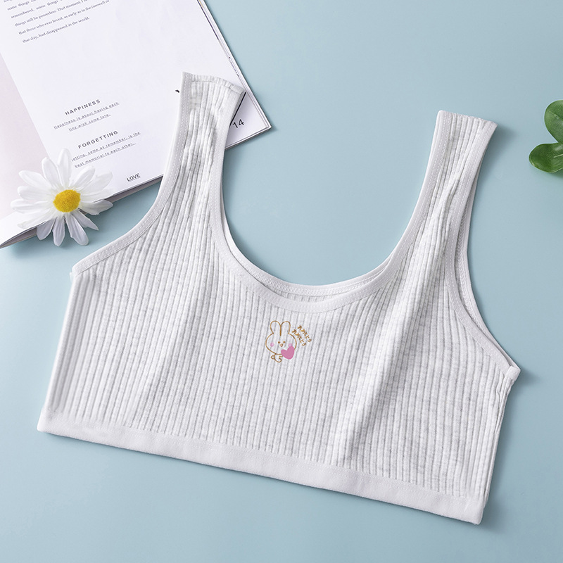 Ropa interior de Niña estudiante de secundaria período de desarrollo juvenil Anti-exposición cómodo chaleco inalámbrico verano Delgado sujetador