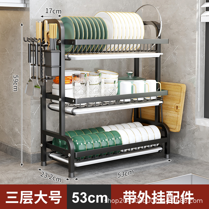 Estante de almacenamiento de platos domésticos estante de drenaje de agua estante de cocina multifuncional estante de almacenamiento de platos estante de palillos caja de almacenamiento armario