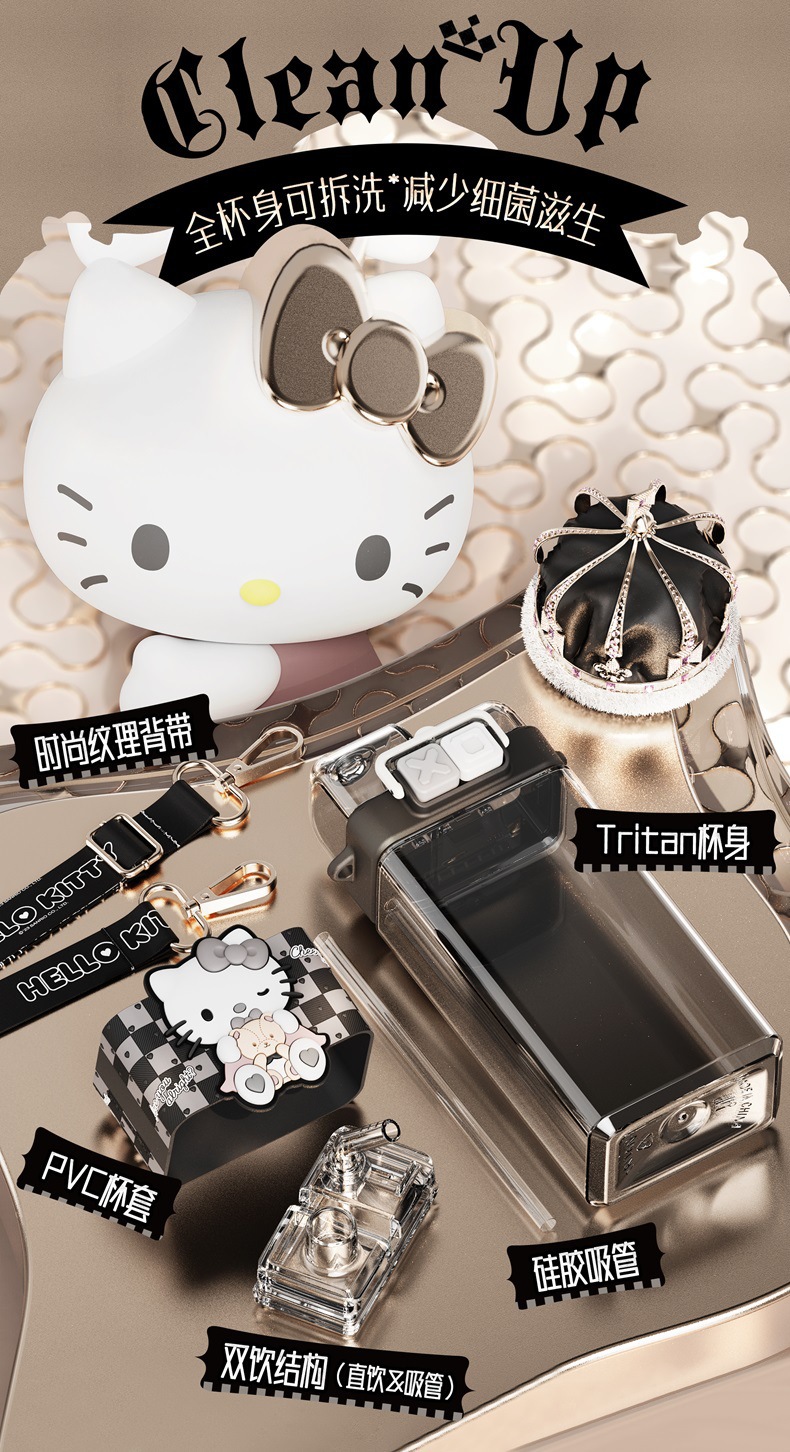 艾可思工厂联名 三丽鸥系列朋克双饮杯520ml(游园系)直饮