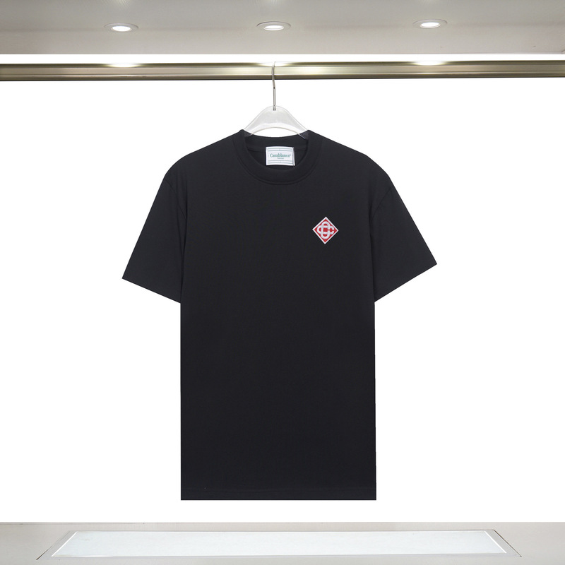 カサブランカ トレンド 半袖 夏新作 グリーン 三角文字 CASA テニスコート プリント Tシャツ|undefined