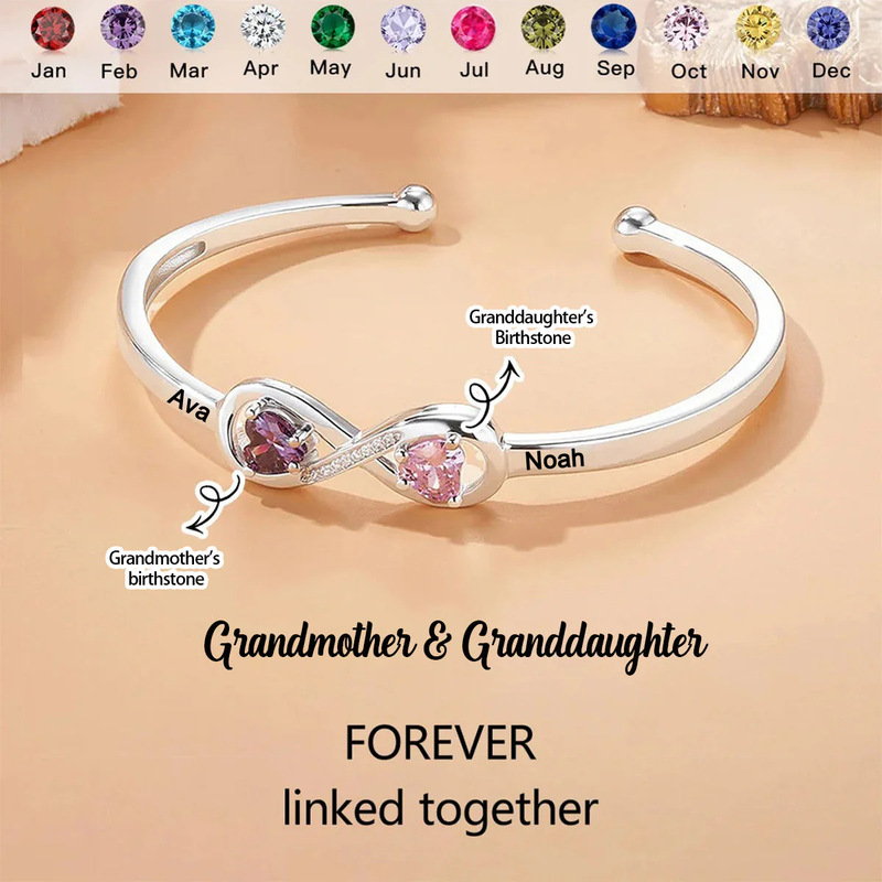 European and American Cross-Border New Heart Zircon Infinite Diamond Bracelet Bracelet December Birthstone Name Personalized