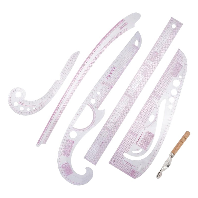 7 traje ropa Placa de impresión haciendo regla Regla de corte manga jaula regla tamaño regla curva regla botón regla patrón diseño