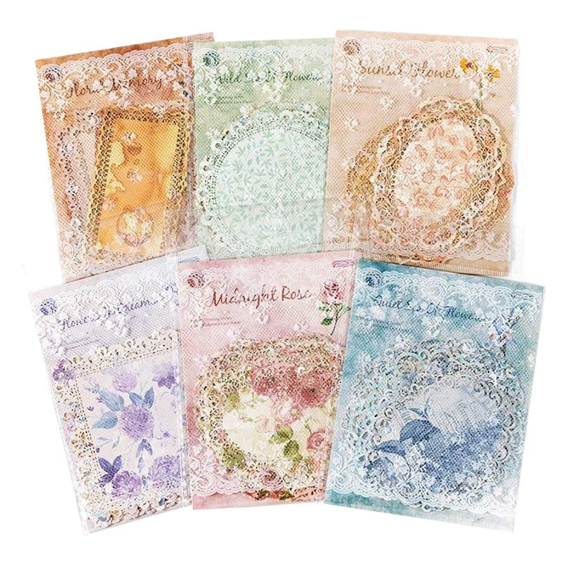 Мо Хуа Период Серия Кружева Ретро Искусство Маленький Свежий Цветочный Справочник Коллаж Базовый Материал Бумажные Заметки