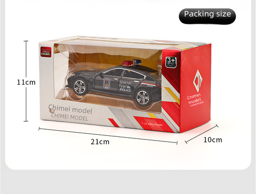 【Boxed】Chimei M8 Police Car Version Six-Door Alloy Sound and Light Bouncing Model Toy for Children C317