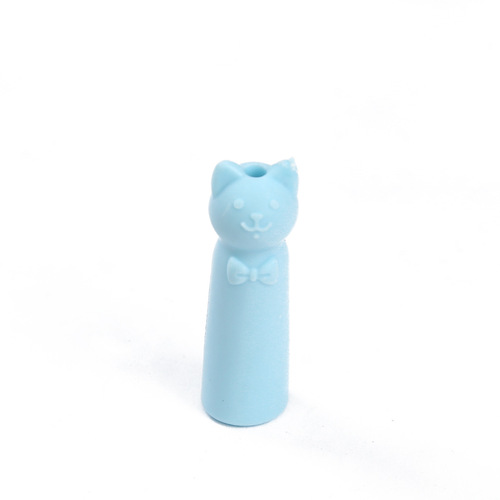 New cartoon pen cap, eraser, pencil extender, traceless and chip-free protective cover, soft rubber cat ear pencil cap