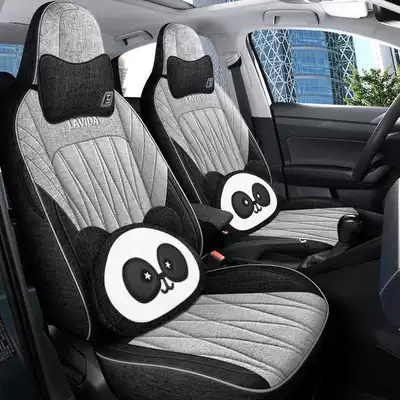 Modelə uyğun (Original) oturacaq örtükləri Seasons Universal Full Surrounding Seat - black-gray-cartoon-version-note-the-model-year-rear-half-pack
