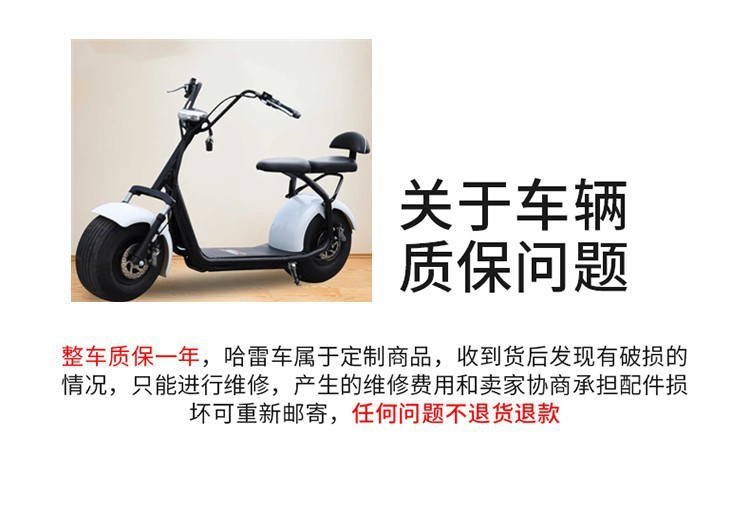 Harley large-tire electric scooter, suitable for outdoor use, city sightseeing, and as a folding adult electric scooter for both men and women, and can accommodate two people