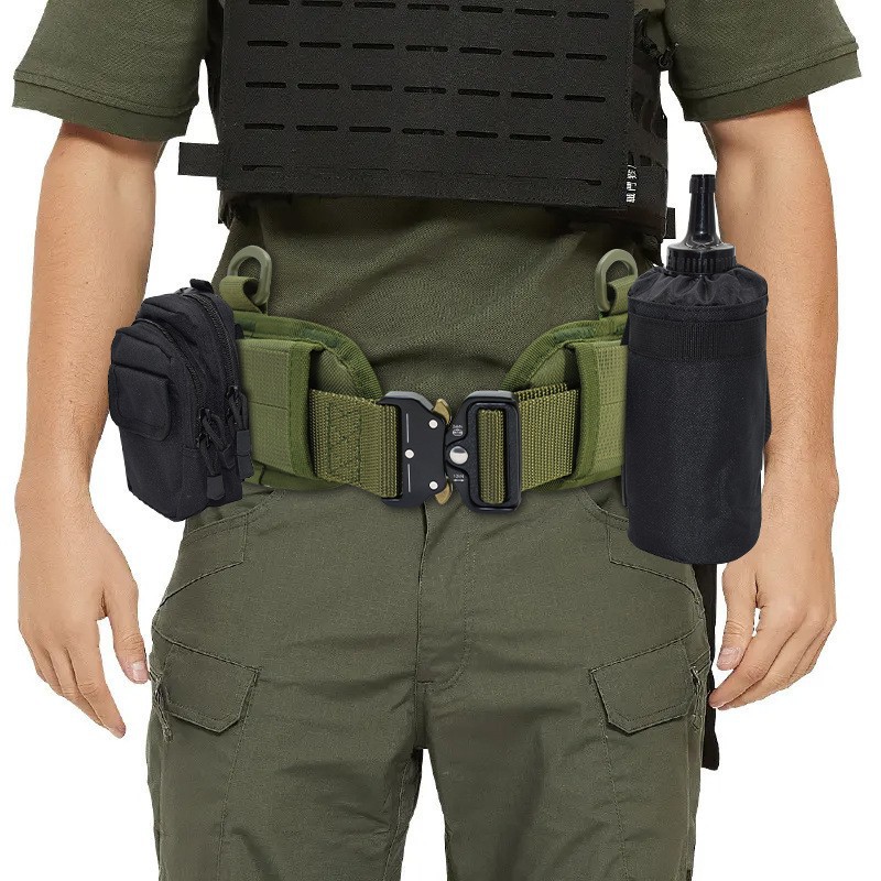 Cinturón táctico Molle para exteriores, para entrenamiento de CS en la vida real, cinturón multifuncional con múltiples combinaciones.