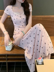 新品·韩系纯欲少女蝴蝶结连衣裙显瘦气质假两件夏其他
