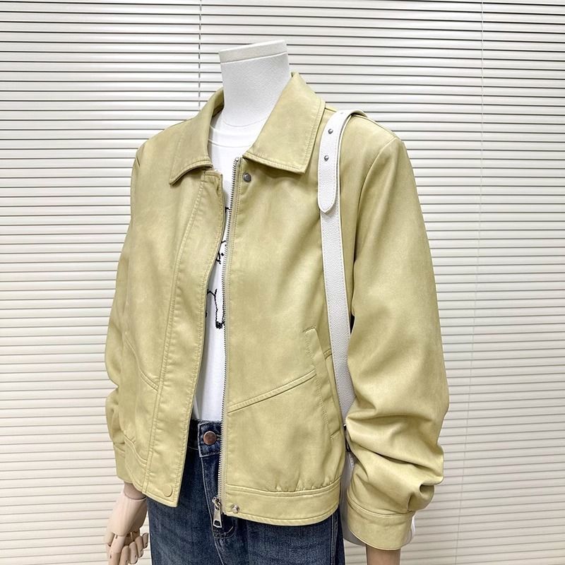 Korean Style Popular Black High-End Pu Leather Jacket for Women, Retro Motorcycle Jacket, Hong Kong Style, Western Style, Petite Jacket for Women