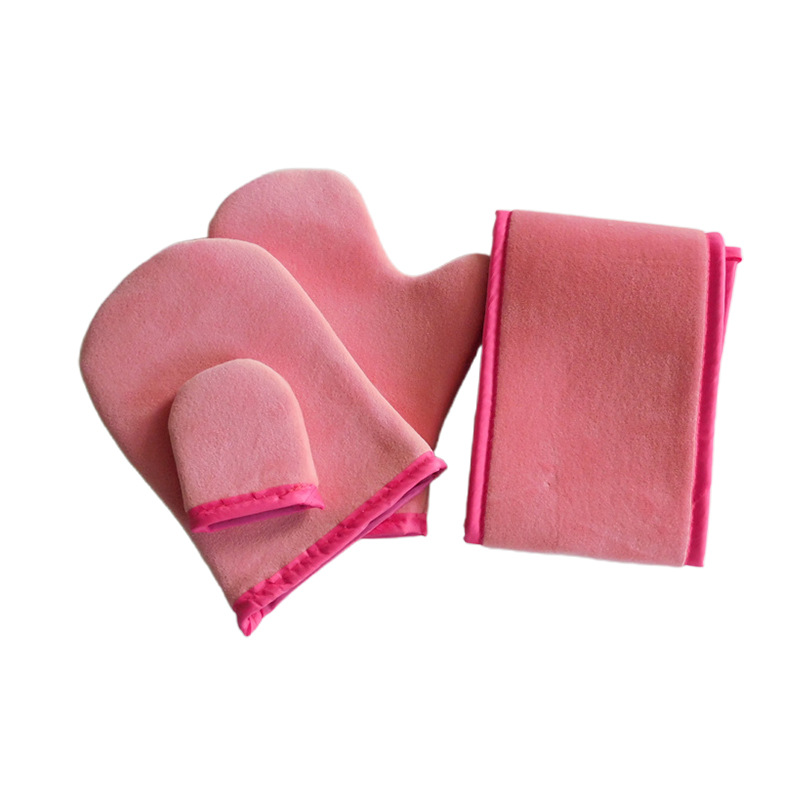 Maquillaje engrase cuerpo Guantes negro SPA guantes protector solar aceite guantes flocado guantes