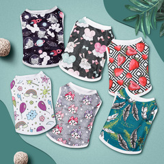 Pet Clothes Spring and Summer New Print Thin Tank Top for Dogs, French Bulldog, Teddy, Small Dogs