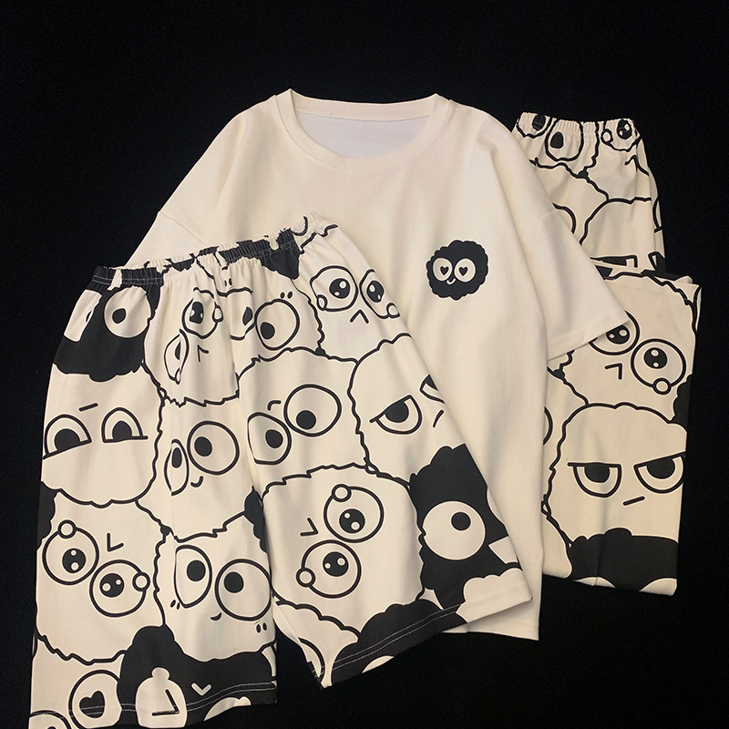 평직 라운드넥 연탄 [반팔+반바지+바지]