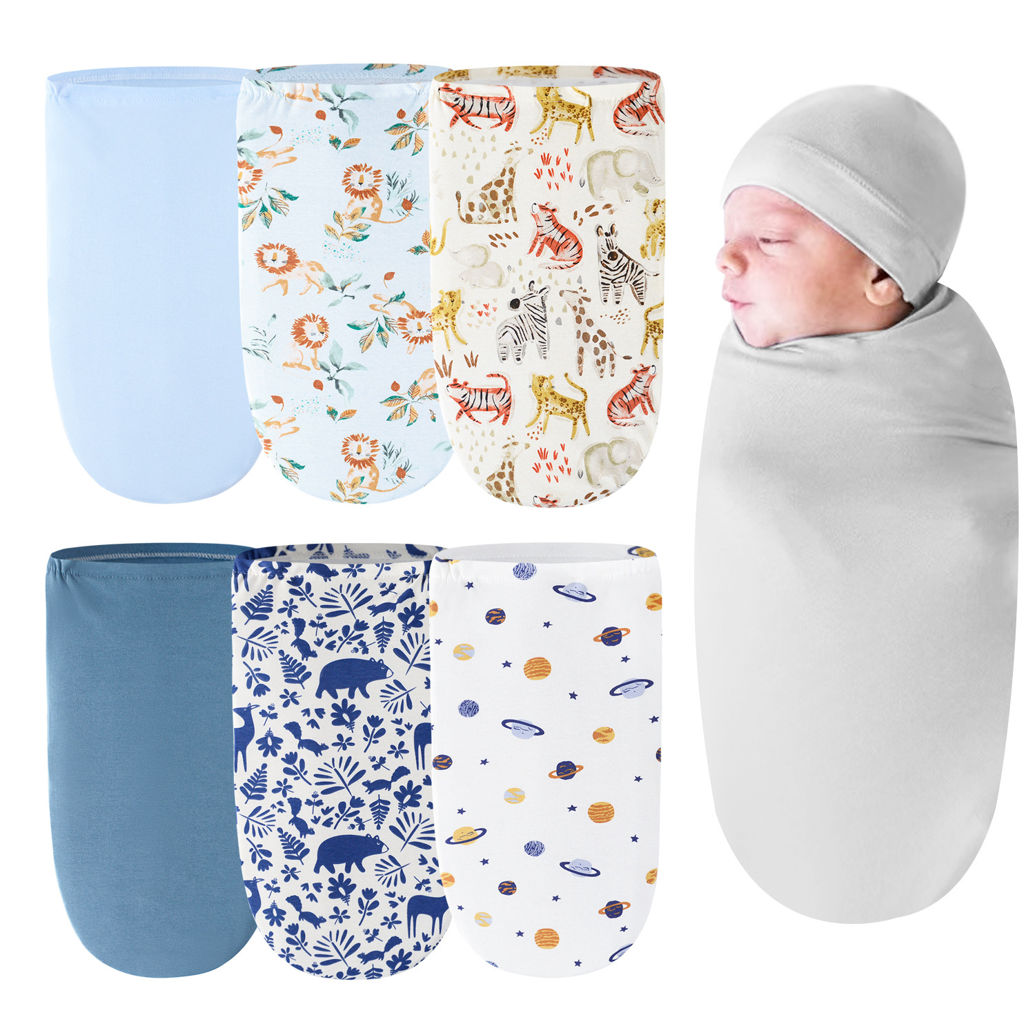 Foreign Trade European and American Newborn Spring Silk Sleeping Bag Baby Anti-Kick Quilt Delivery Room Wrap Newborn Swaddling Baby Cotton Quilt