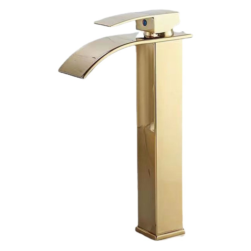 Negro cascada caliente y fría grifo americano lavabo cuenca contador lavabo baño grifo de cobre