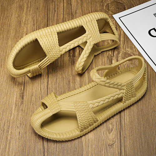 36-47 Double-Size Summer New Style Straw Shoes with Woven Pattern Beach Sandals for Men, Large Size Men's Shoes—Wholesale