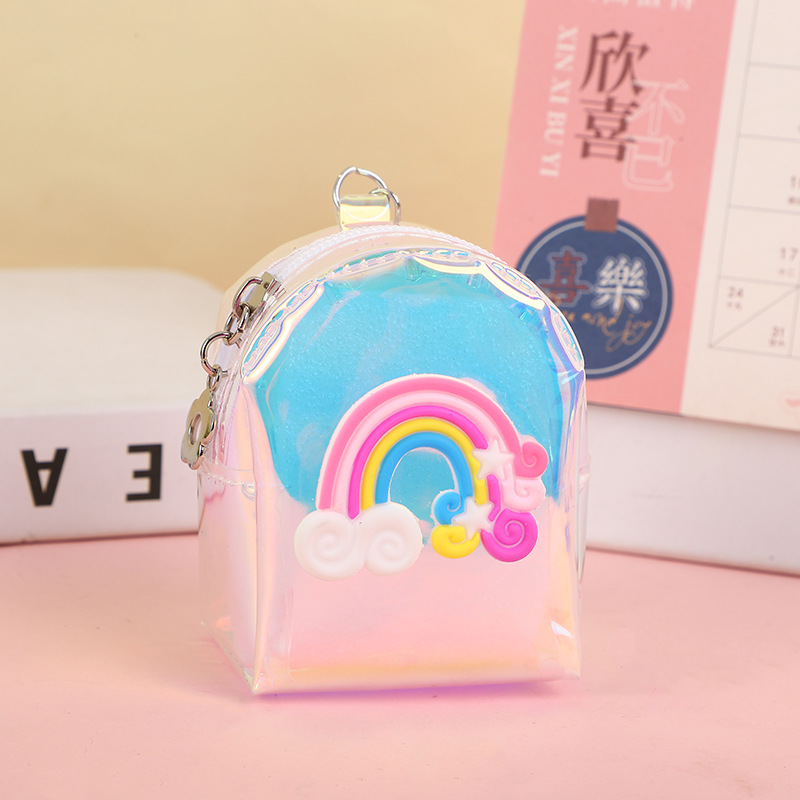 Bolso de las mujeres 2024 de la nueva chica dulce pequeña mochila monedero jalea láser mini clave caso bolsa de la moneda