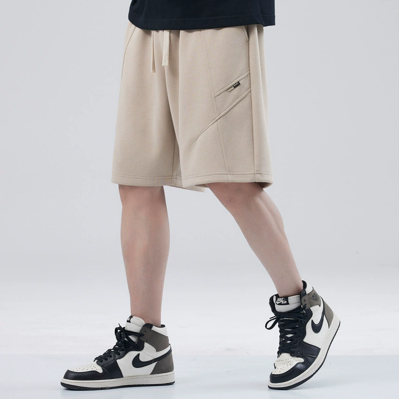 Черные шорты для подростков, мужские летние новые модные брендовые американские свободные спортивные повседневные брюки большого размера с пятью точками