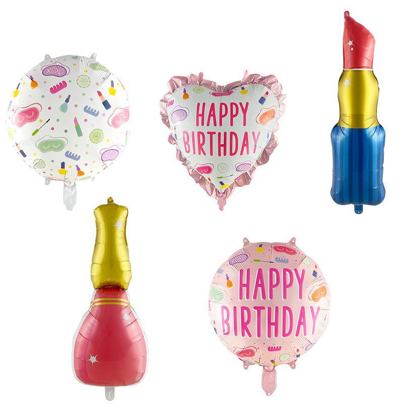 Beauty makeup theme aluminum film balloon girl lipstick shape makeup birthday photo bachelor party decoration balloon Beauty makeup theme aluminum film balloon girl lipstick shape makeup birthday photo bachelor party decoration balloon