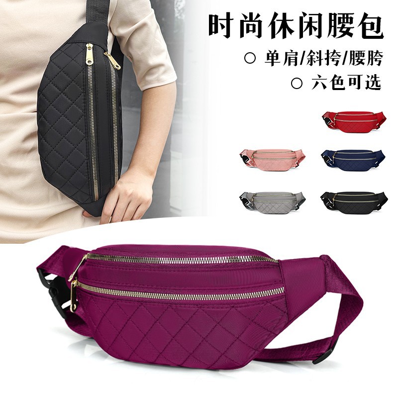 Comercio exterior nuevo bolso de pecho de moda de diamante deportivo al aire libre versátil bolso de cintura de teléfono móvil de gran capacidad bolso de hombro casual