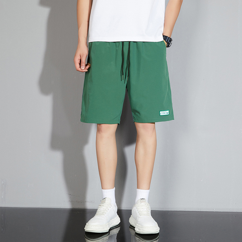 Cross-Border Summer Shorts for Men, Loose Straight-Leg Casual Versatile Trendy Brand Ice Silk Sports Shorts, Workwear with a Cool Feel