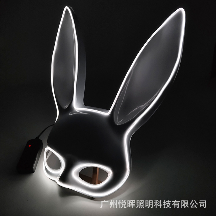 Wansheng lindo conejo belleza vestir máscara fluorescente bar discoteca Carnaval sexy conejito Máscara Luminosa