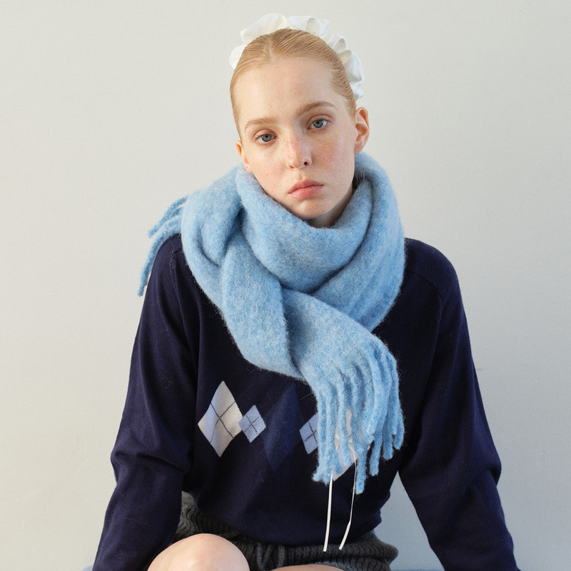 42% Alpaca Peruvian Alpaca Wool Scarf Women's Winter Pure Color Light and Warm Wool Scarf Alpaca