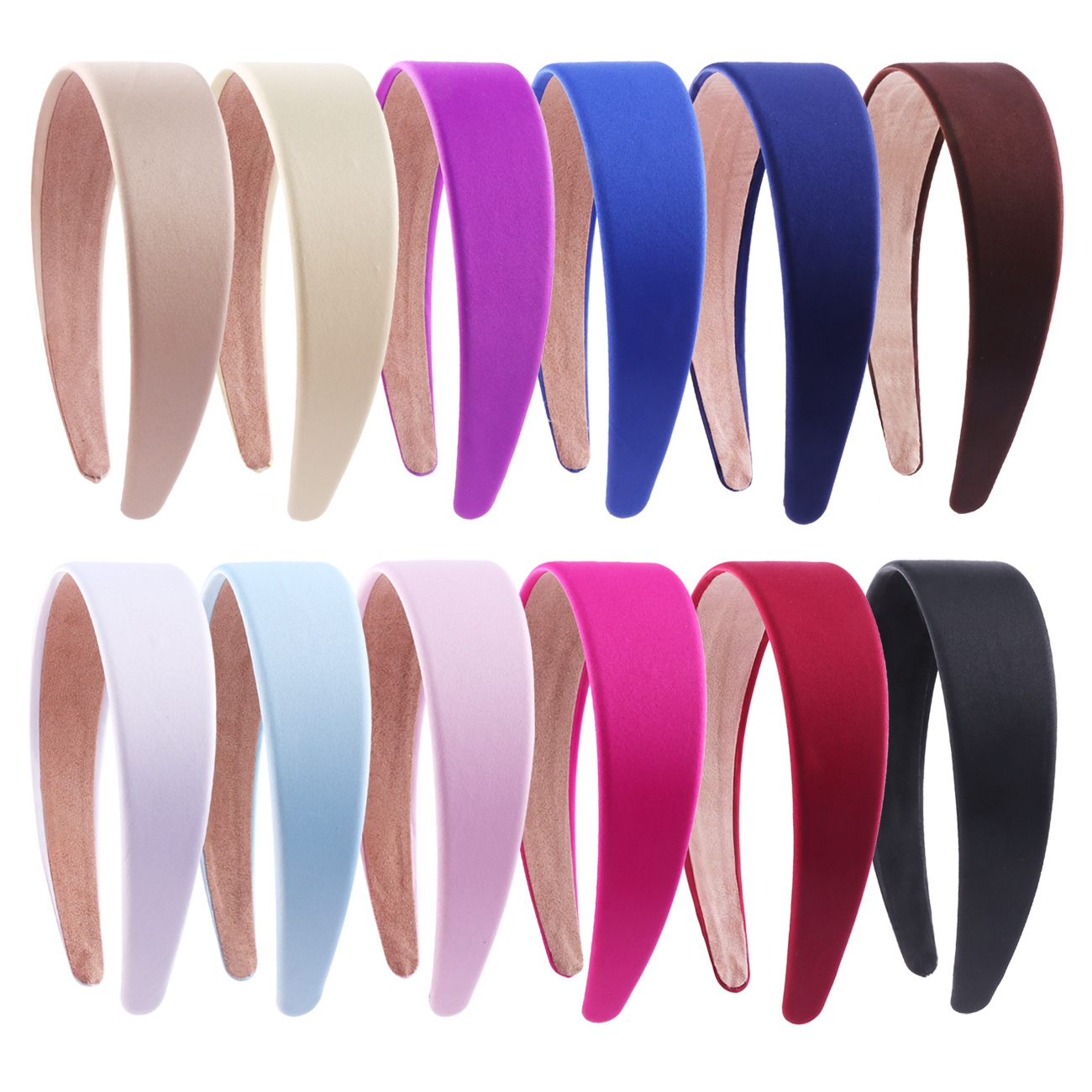 女式复古发箍义乌配饰4厘米宽边压发发卡缎面手工diy底胚夏季头箍