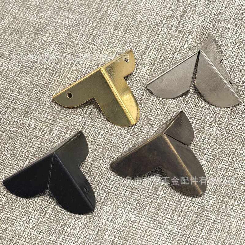 Wooden box antique small corner wine box corner box corner protector box four-sided angle iron leather corner 22*23 multi-color corner