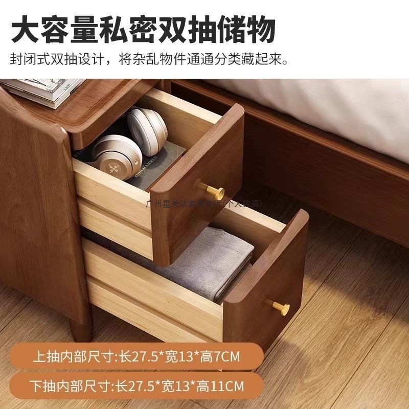 全無垢材ベッドサイドテーブルミニ小さな寝室非常に狭いベッドサイドテーブル超狭い隙間収納シンプルでモダンな収納ラック|undefined