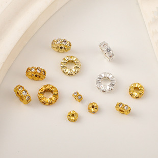 �������l��ɫ僽�18k΢��ʯ�Ȧ��Ƭ�ٽz߅diy������Ʒ���
