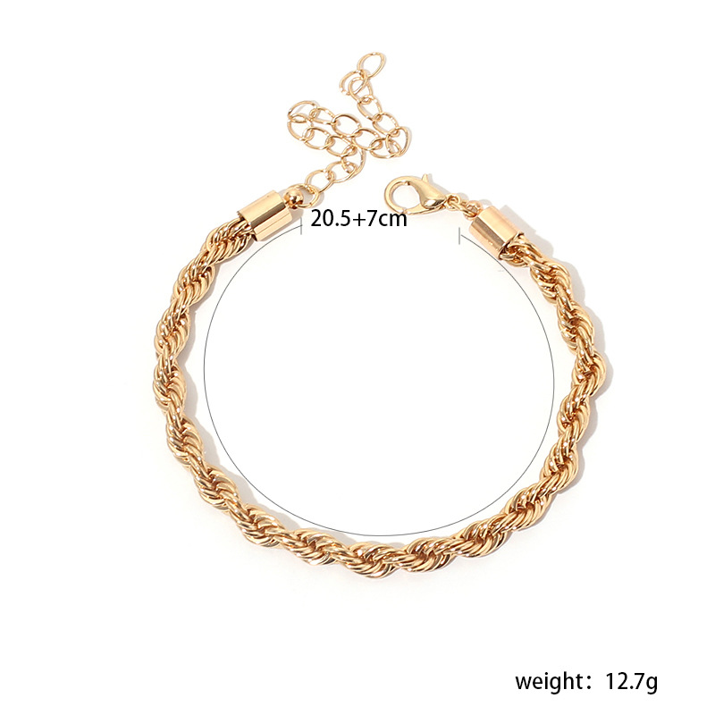 39g Weight Necklace Classification Wedding, Travel Occasion Women'S Gender Fashion Stacked Twist Alloy Necklace Bracelet Set Wholesale 无