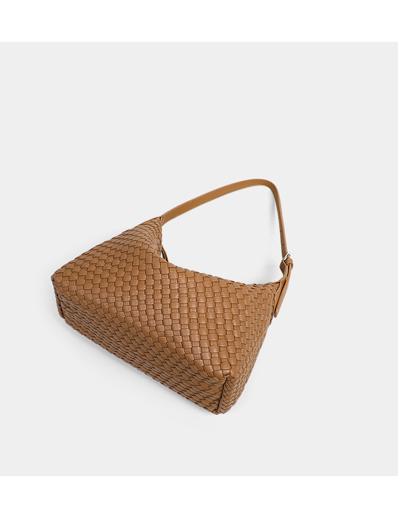Túi tote nữ cỡ lớn đeo chéo kiểu vintage handmade dệt — màu nâu, màu trắng ngà, màu tím hoa cà chi tiết 25